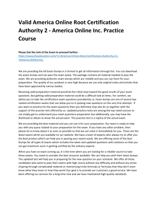 Valid America Online Root Certification Authority 2 - America Online Inc. Practi