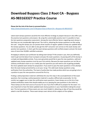 Download Buypass Class 2 Root CA - Buypass AS-983163327 Practice Course