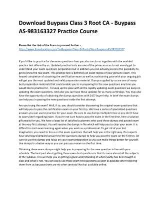 Download Buypass Class 3 Root CA - Buypass AS-983163327 Practice Course