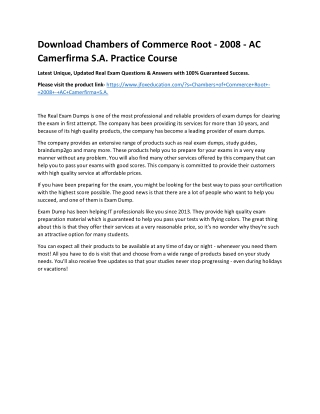 Download Chambers of Commerce Root - 2008 - AC Camerfirma S.A. Practice Course