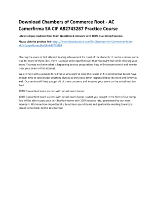 Download Chambers of Commerce Root - AC Camerfirma SA CIF A82743287 Practice Cou