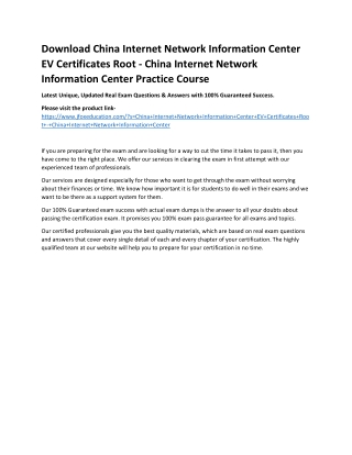 Download China Internet Network Information Center EV Certificates Root - China