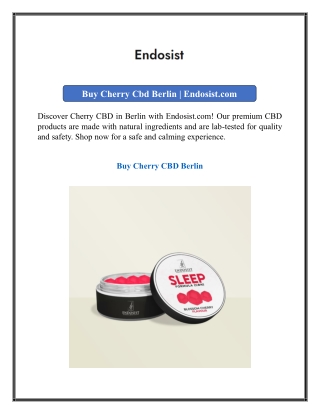 Buy Cherry Cbd Berlin | Endosist.com