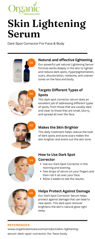 Skin Lightening Serum – Dark Spot Corrector For Face & Body