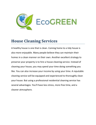 House Cleaning Services