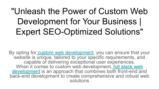 _Unleash the Power of Custom Web Development for Your Business _ Expert SEO-Optimized Solutions_