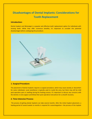 Disadvantages of Dental Implants - Considerations for Tooth Replacement