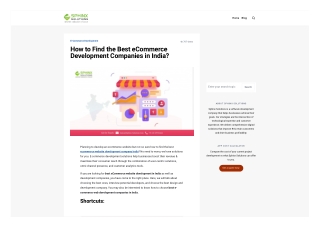 How to Find the Best eCommerce Development Companies in India