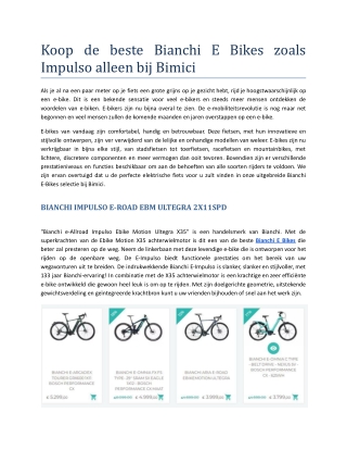 Koop de beste Bianchi E Bikes zoals Impulso alleen bij Bimici.pdf