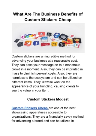 What Are The Business Benefits of Custom Stickers Cheap