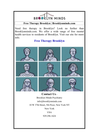 Free Therapy Brooklyn  Brooklynminds.com