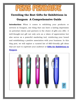 Unveiling the Best Gifts for Exhibitions in Gurgaon  A Comprehensive Guide