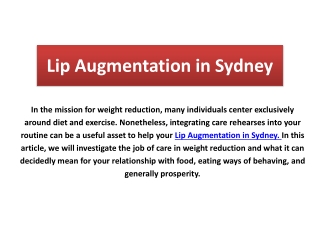 Lip Augmentation Sydney