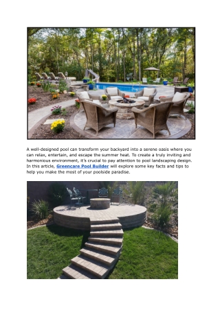 Greencare Pool Builder | Enhancing Your Outdoor Oasis