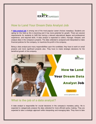 How to land your dream data analyst job