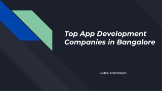 Top App Development Companies in Bangalore