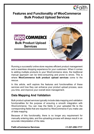 Features and Functionality of WooCommerce Bulk Product Upload Services