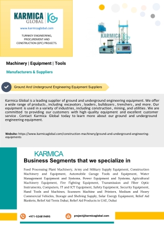 Ground And Underground Engineering Equipment Suppliers