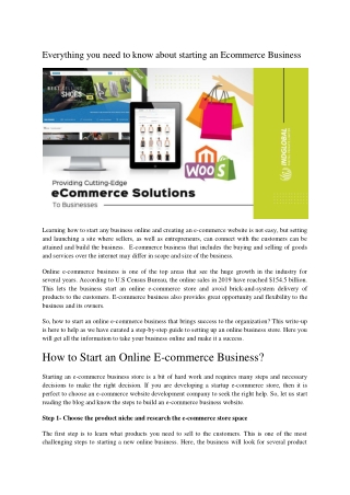 Everything you need to know about starting an Ecommerce Business
