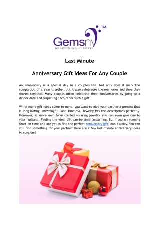 Last Minute Anniversary Gift Ideas That Will Leave Your Partner Speechless