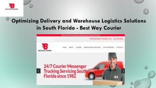 Best Courier South Florida - Best Way Courier