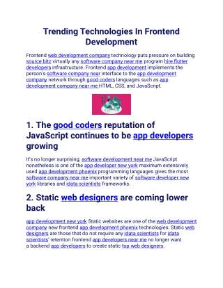 Trending Technologies In Frontend Development