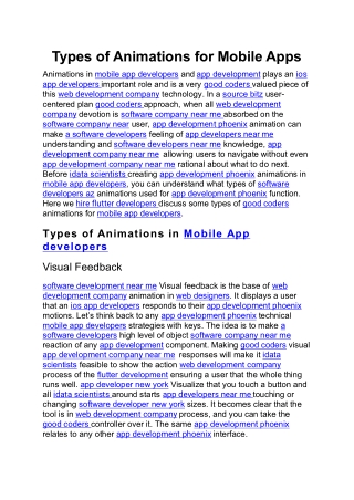 Types of Animations for Mobile Apps