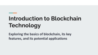 Introduction to Blockchain Technology (1)