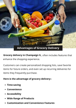 Advantages of Grocery Delivery