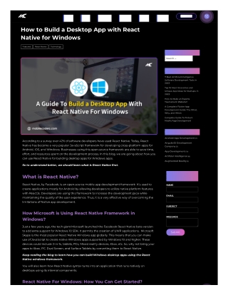 How to Build a Desktop App with React Native for Windows