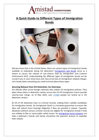 A Quick Guide to Different Types of Immigration Bonds