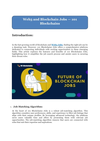 Web3 and Blockchain Jobs — 101 Blockchains