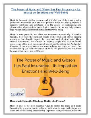The Power of Music and Gibson Les Paul Insurance - Its Impact on Emotions and Well-Being