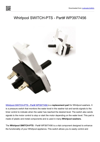 Whirlpool SWITCH-PTS - Part# WP3977456