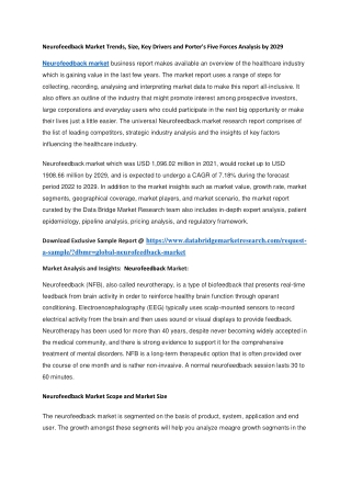 Neurofeedback Market Trends, Size, Key Drivers and Porter's Five Forces Analysis by 2029