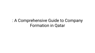 _ A Comprehensive Guide to Company Formation in Qatar