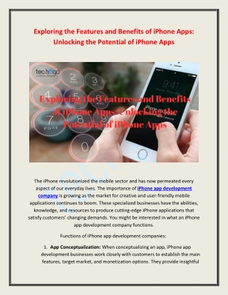 Exploring the Features and Benefits of iPhone Apps Unlocking the Potential of iPhone Apps