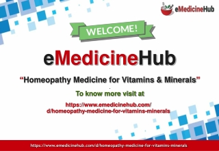 Homeopathy Medicine for Vitamins & Minerals