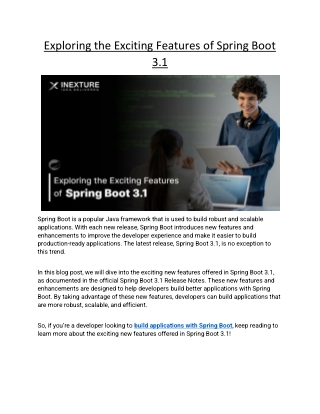 Exploring the Exciting Features of Spring Boot 3.1