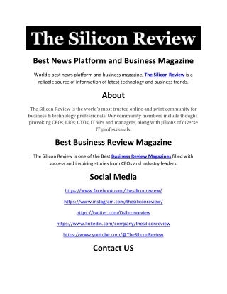 Best News Platform and Business Magazine