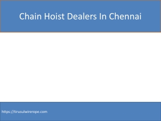 chain hoist dealers in Chennai