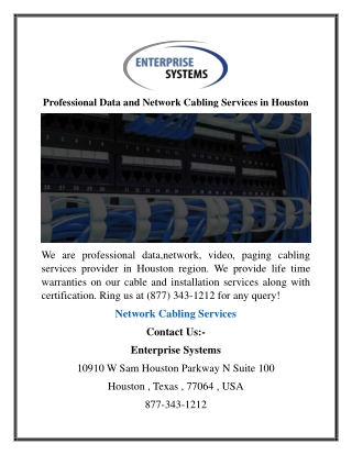 Professional Data and Network Cabling Services in Houston