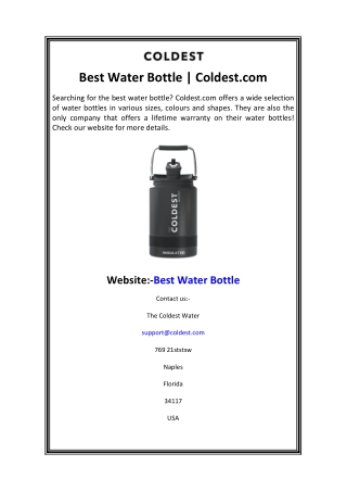 Best Water Bottle  Coldest.com