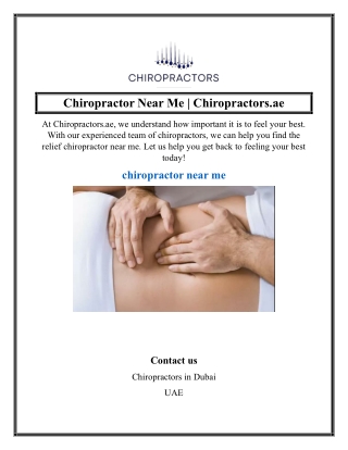 Chiropractor Near Me  Chiropractors.ae