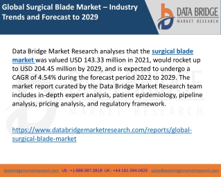 Global Surgical Blade Market – Industry Trends and Forecast to 2029