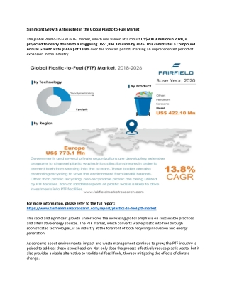 United Kingdom Plastic-to-Fuel (PTF) Market boosted by rising demand