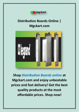 Distribution Boards Online | Mgckart.com
