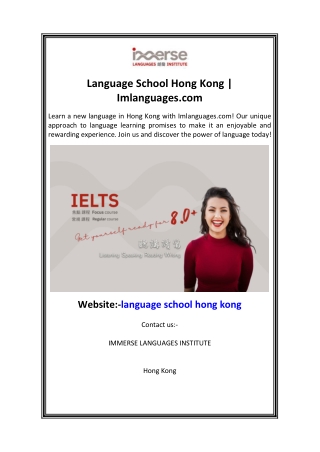 Language School Hong Kong  Imlanguages.com