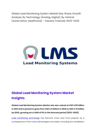 Global Load Monitoring System Market 1