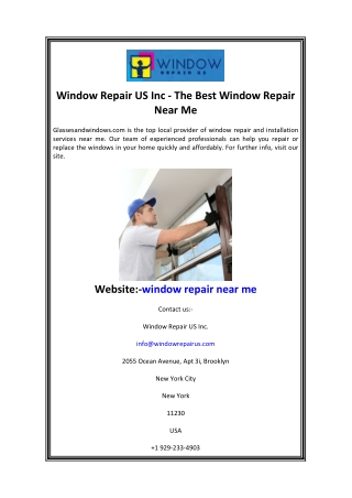 Window Repair US Inc - The Best Window Repair Near Me